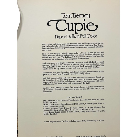 Tom Tierney Cupie paper Dolls in full color . - Picture 5 of 8